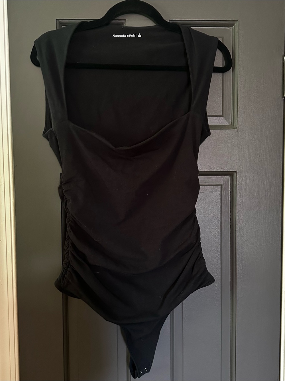 NWOT Abercrombie & Fitch Black Ruched Bodysuit